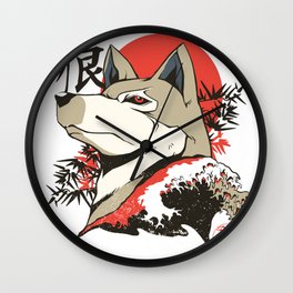 Japanese Wolf Wall Clock