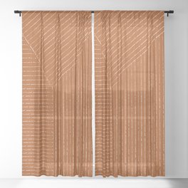 Lines (Rust) Sheer Curtain