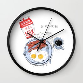 Bacon and eggs Wall Clock