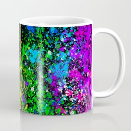 Black Rainbow Color Splatter Coffee Mug