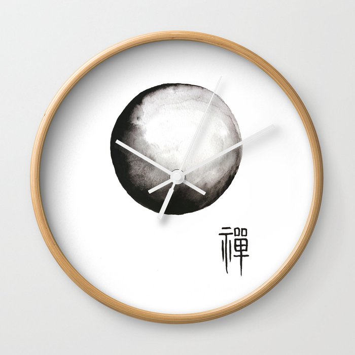 Zen Painting And Chinese Calligraphy Of Zen Wall Clock By