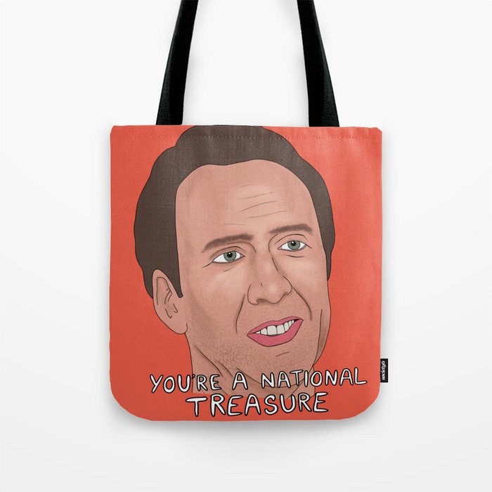 Nicolas Cage Meme National Treasure Con Air Face Off Nic Cage Face Art Tote Bag By Crookedkat Society6