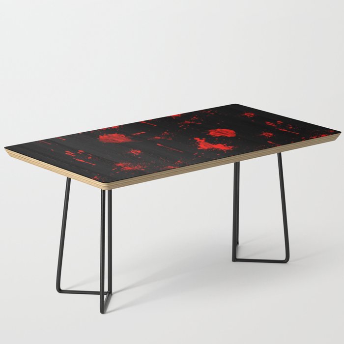 Red Paint Blood Splatter On Black Coffee Table By Scotthervieux Society6 After painting our new upcycled coffee tables, i also painted the mirror in our entry, an old window, my upcycled elephant, the top of a dresser, and even a couple small canvases, which essentially turned them into mini chalkboards. red paint blood splatter on black coffee table by scotthervieux