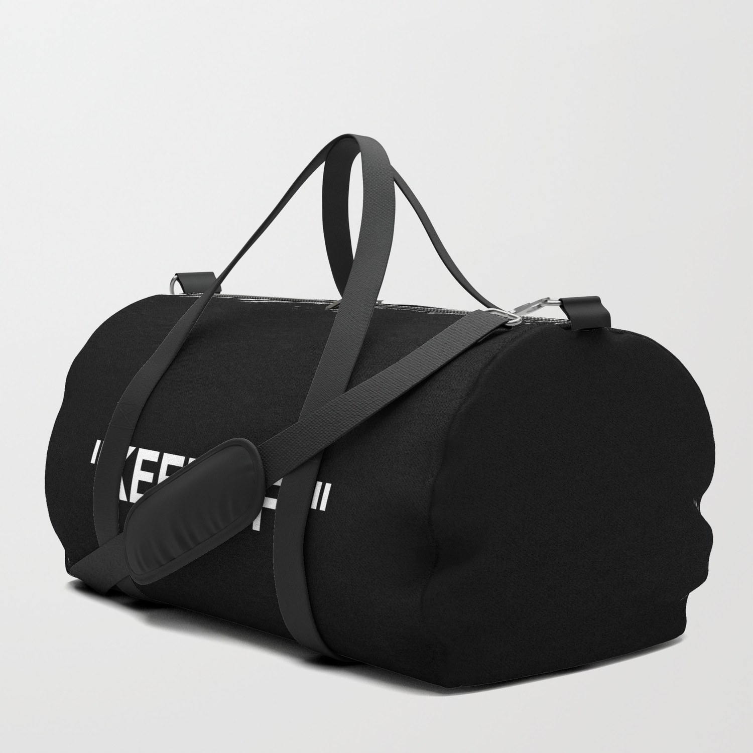 off white duffle bag