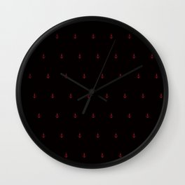 Red Anchors Wall Clock