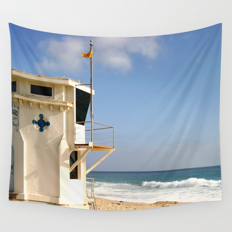 Laguna Beach Lifeguard Tower Wall Tapestry by hlehnerer