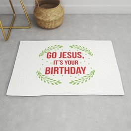 Funny Jesus Birthday Boy Christian Quote Meme Gift Rug