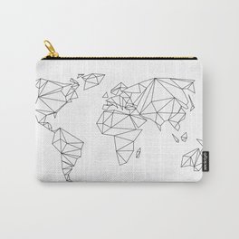 geometrical world map - white Carry-All Pouch
