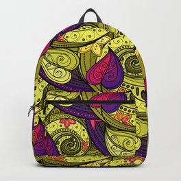 Stained Glass Leaf Paisley 2 Backpack