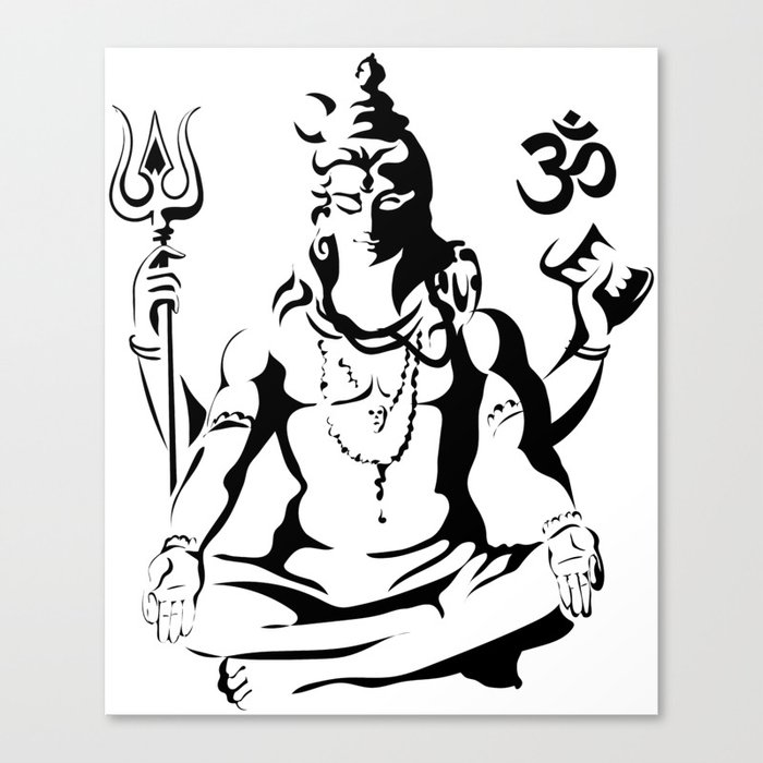 Shiva Drawing Parvati Sketch Canvas Print by ergyselly | Society6