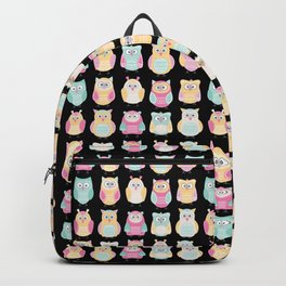 Pastel Owls in a Row - Owls Pattern - for owl Backpack