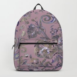 Painted Tibetan Brocade Mauve Backpack
