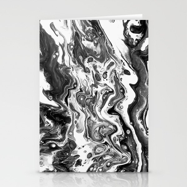 Black And White Universe Acrylic Pour Painting Stationery Cards By Keishakramm Society6