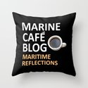 Marine Cafe Blog Throw Pillow