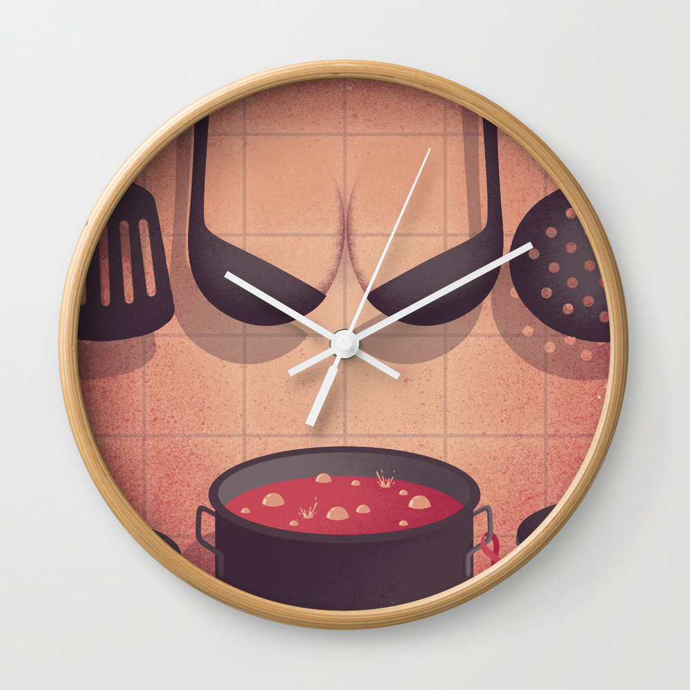 Sexy Kitchen Wall Clock By Davidebonazzi Society6 Modern wall clock contemporary kitchen decor distressed abstract urban accent. sexy kitchen wall clock by davidebonazzi