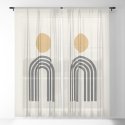 Mid century modern gold Sheer Curtain