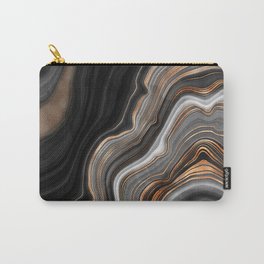 Elegant black marble with gold and copper veins Carry-All Pouch