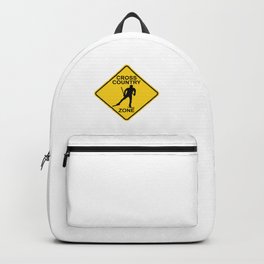 Cross Country Skiing Zone Road Sign Backpack