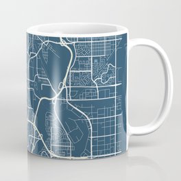 Calgary Blueprint Street Map, Calgary Colour Map Prints Coffee Mug