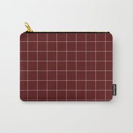 Windowpane Check Grid (white/maroon) Carry-All Pouch