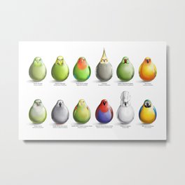 A Dozen Parrot Eggs - Titled Version Metal Print | Animal, Digital, Pattern 