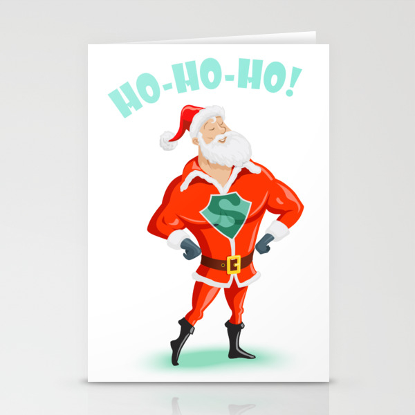Super Santa Claus Funny Christmas Poster Stationery Cards By Savgraf Society6