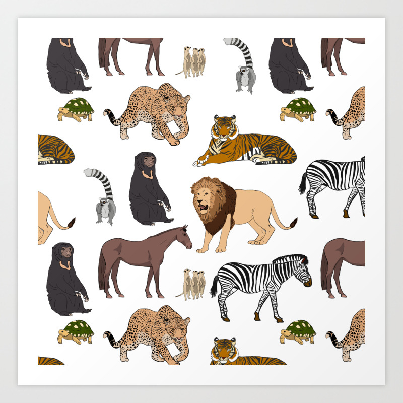 Wild Animals Original Art Print By Sammyjnz Society6
