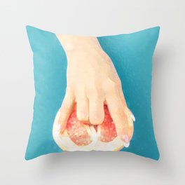 Fingering Grapefruit Throw Pillow