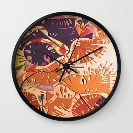 Jubilation- Colorful Abstract Collage Wall Clock