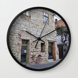Shop stone facade in Cluj-Napoca Wall Clock