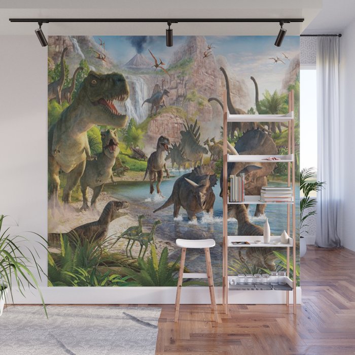 Jurassic Dinosaur Wall Mural By Ablaidaco Society6 - Dinosaurs Murals Walls Jurassic Dinosaur Wall Mural By Ablaidaco Society6 - Dinosaurs Murals Walls