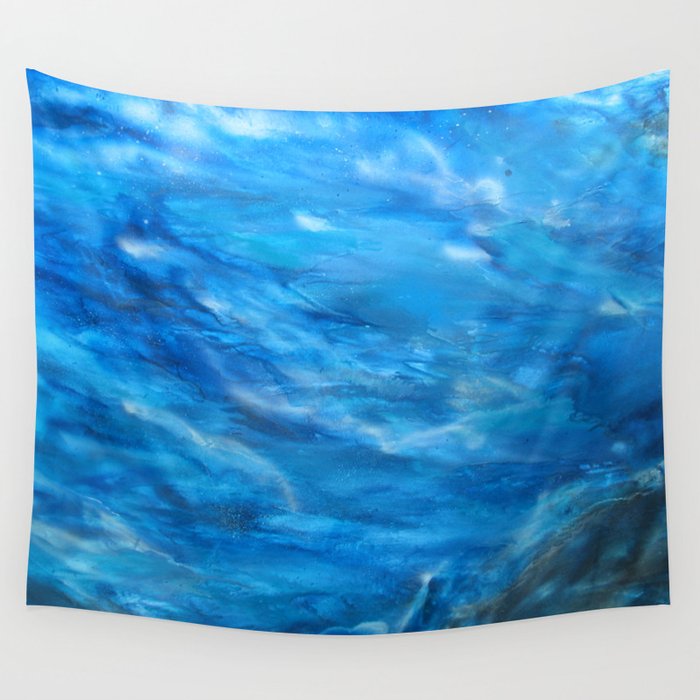 O Deep Blue Sea Water Painting Wall Tapestry By Mayasunn Society6