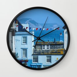 Lyme Regis Sea and Bunting Wall Clock | Jurassiccoast, Photo, Redwhiteblue, Coastal, Seaview, Bunting, Dorsetcoast, Therockpointinn, Broadstreet, Dorset 