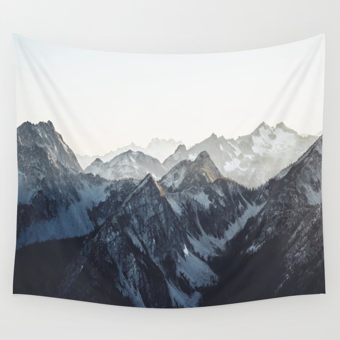 Mountain Mood Wandbehang | Fotografie, Black-&-white, Black-white, Landscape, Natur, Berge, Winter, Weihnachten, Fog, Snow