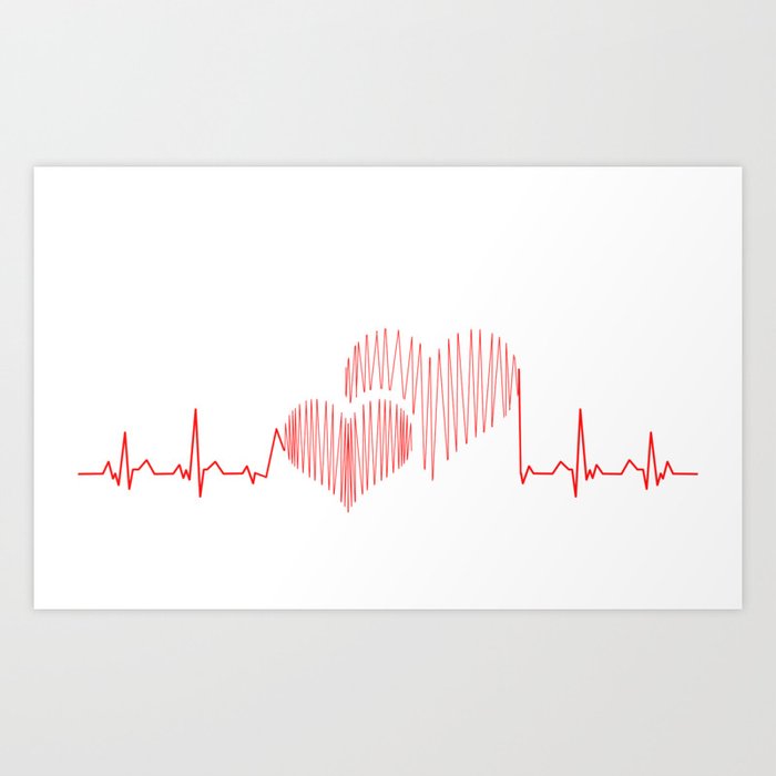 Heart Heartbeat Love Lovers Together Gift Idea Art Print by xxsaibotxx |  Society6