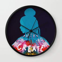 To Create, Woman. Abstract Wall Clock