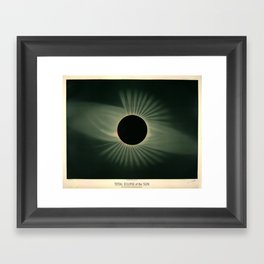 Total solar eclipse by Étienne Léopold Trouvelot (1878) Gerahmter Kunstdruck | Science, Astronomy, Painting, Space, Vintage 