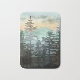 Pine Trees Badematte | Pine, Adventure, Landscape, Tree, Nature, Trees, Art, Digital, Painting, Wonderlust 