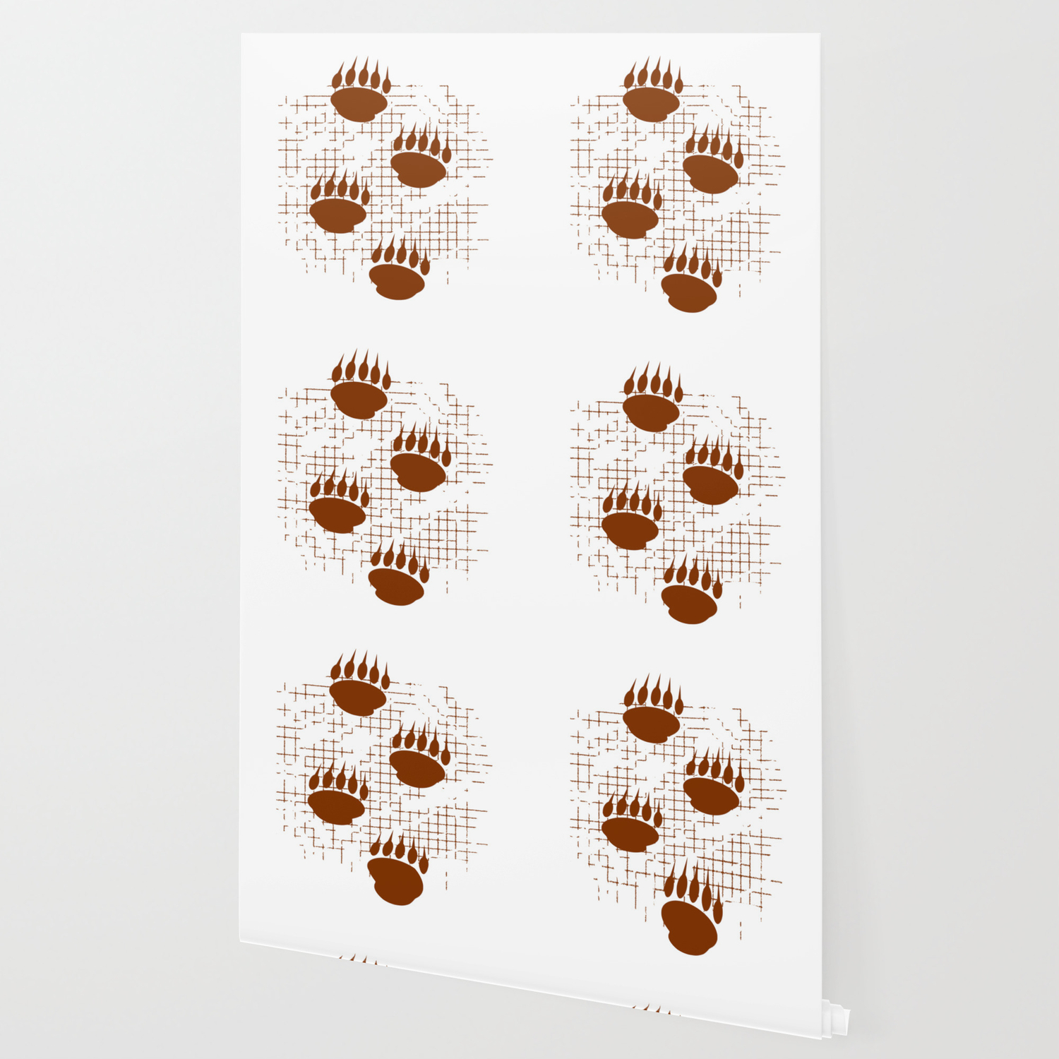 Bear Cub Paw Prints On Distressed Background Wallpaper By Almdrs Society6