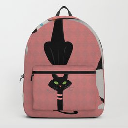 Midcentury Modern Sleek And Stylish Parisian Kitty Cat Trio Backpack