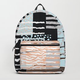 Modern abstract overlapping geometric shapes pattern Backpack