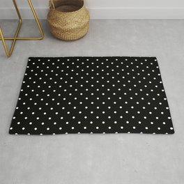 Small Black and White Polka Dots pattern  Rug