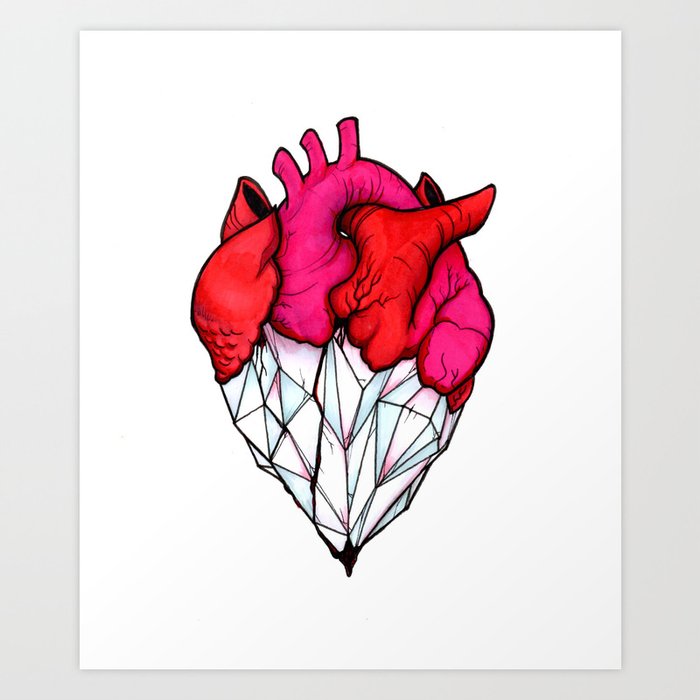 Crystal Heart Art Print By Artoftom Society6