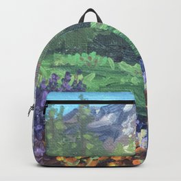 Mountain Landscape Backpack | Painting, Mountainlandscape, Colorful, Flower, Western, Wildflowers, Colorfulflowers, Landscape, Mountains, Utahlandscape 