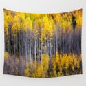 Autumn Aspens - Rows of Colorado Aspen Trees with Autumn Color in Reflection Illusion Wandbehang