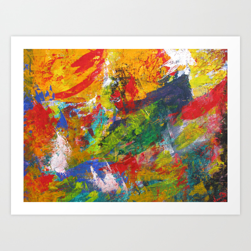 Sherwood Forest Abstract Acrylic Painting By Noora Elkoussy Art Print By Nooraelkoussy Society6