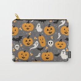 Pumpkin Party in Gray Carry-All Pouch