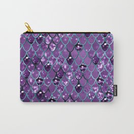 Purple Teal Mermaid Scales Glam #1 #shiny #decor #art #society6 Carry-All Pouch