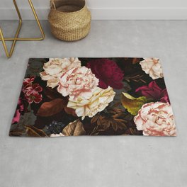 Vintage & Shabby Chic - Midnight Rose and Peony Garden Rug