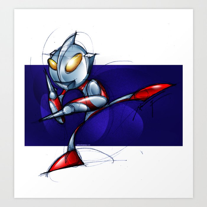 Ultraman Art Print By Alexviveros Net Society6